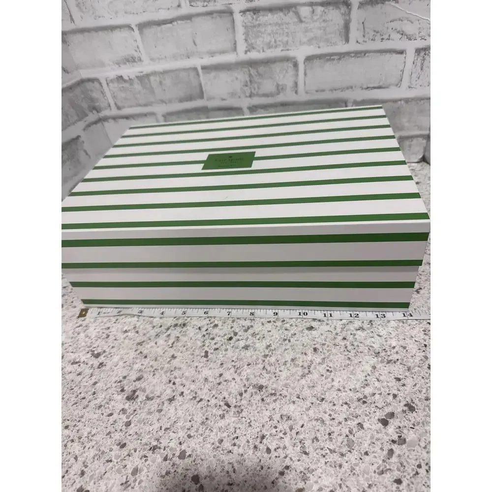 NEW Kate Spade Set of Two Decorative Polka Dot and Striped Nesting Storage Boxes